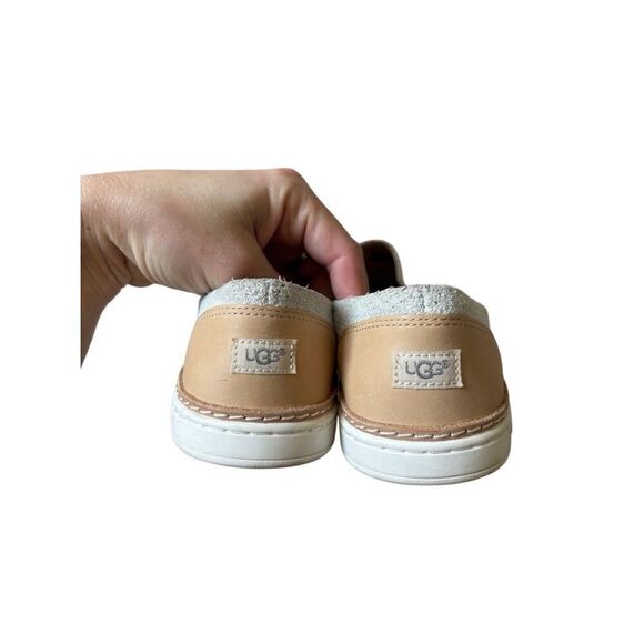 UGG Women's Adley Perf Sneakers size 7.5 Silver Suede Leather Perforated Slip On - Picture 5 of 9